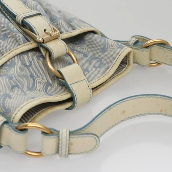CELINE C Macadam Canvas Shoulder Bag Light Blue - Picture 6 of 13